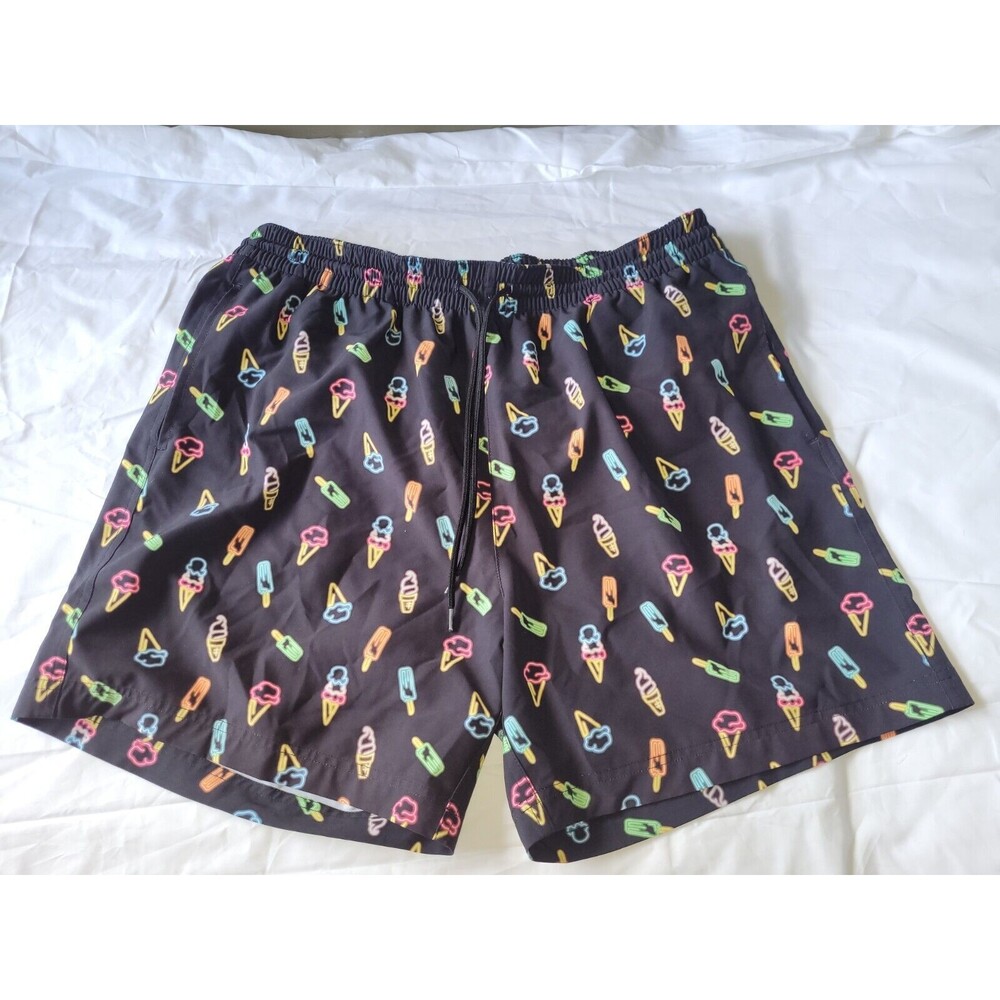 Rare Caribbean Men's Quick Dry 4-Way Stretch Ice Cream/Pop Swim Shorts Large